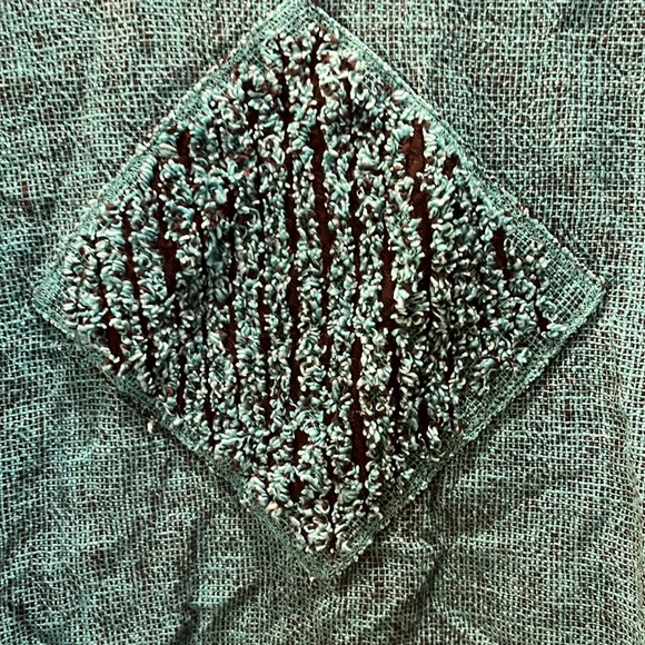 Teal cropped jacket. 100% cotton. Textured pockets and back design Sz medium - Picture 4 of 4